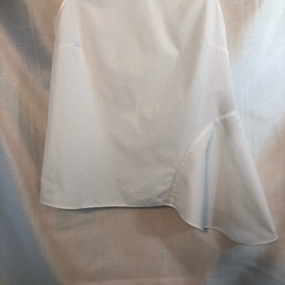 Massimo Dutti Sleeveless White Cotton Asymmetrical Top  Ladies Xsm - Picture 8 of 14